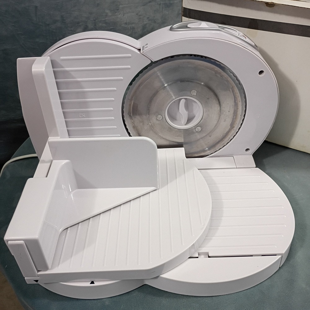 CucinaPro Electric Meat Slicer 1710 White Stainless Steel Blade Deli Food Slicer